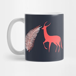 Orange Deer, Birds and Plants Mug